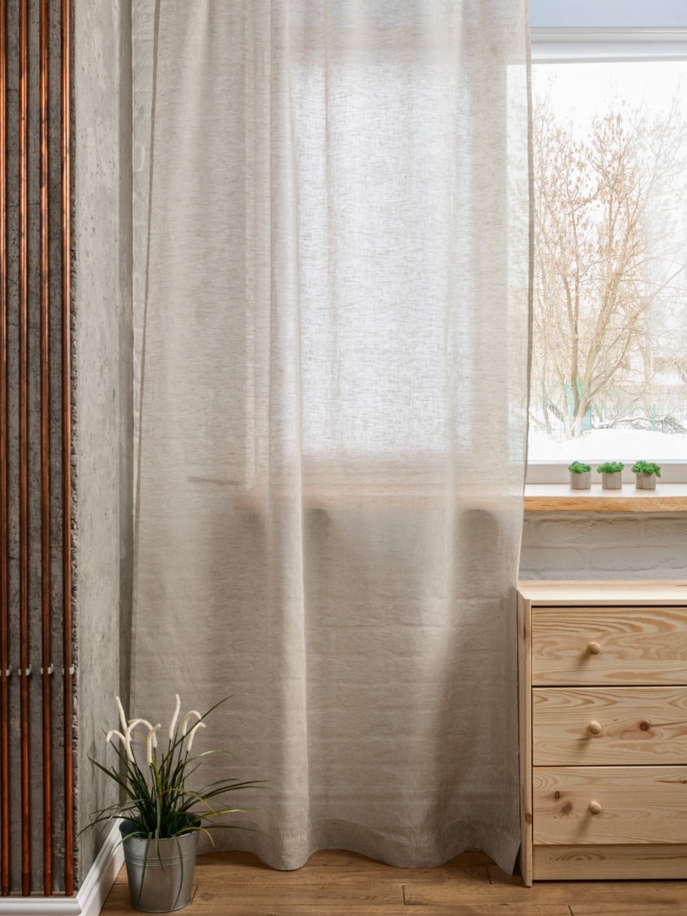 Quince Cotton Sheer Curtain Set (Set of 2) - QNJRA708986